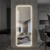 65"x24" Full Length Floor Mirror LED Whole Body Mirror, Wall Mounted Hanging Mirror with Lights, Makeup Vanity Mirror, Bedroom Full Size Body Mirror with Dimming & 3 Color Modes