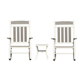 Outdoor Rocking Chairs Set of 3, Durable HDPE Patio Oversized Rockers for Adults, Porch Rocking Chair with 380lbs Support, Weather-Resistant