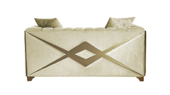 Velencia Modern Style Loveseat in Cream same as B009139134 (CA inventory)