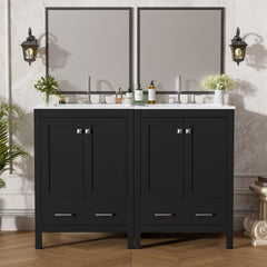 48-Inch Bathroom Vanity with Integrated Undermount Sink, Storage Cabinet, Soft-Close Doors, Divided Drawer, and Double-Layer Door Shelf for Versatile Storage