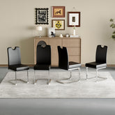 Set of 4 black thickened dining chairs with built - in spring packages and ergonomic design - perfectly blending comfort and elegance, with product dimensions of 15.7*20.5*38.2 inches.