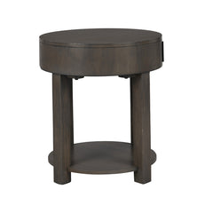 Jonata 20"W Light Brown MDF End Table with USB Ports