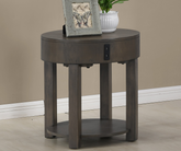 Jonata 20"W Light Brown MDF End Table with USB Ports