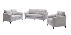 Carlotta Light Gray Woven Fabric Sofa Loveseat Chair Living Room Set