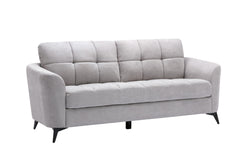 Carlotta Light Gray Woven Fabric Sofa Loveseat Chair Living Room Set