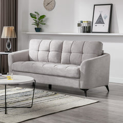 Carlotta 79"W Light Gray Woven Fabric Sofa