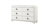 Laguna Modern Style 6- Drawer Dresser Made with Wood, Hidden Jewelry Drawer and Crystal Accents in White (INCLUDES DRESSER ONLY) same as B009P270823 (CA inventory)