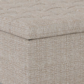 Harrison 36 inch Wide Coffee Table Storage Ottoman in Platinum Tweed Look Fabric