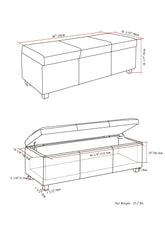 Avalon - Storage Ottoman Bench - Fawn Brown