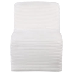 Winne Ivory Upholstered Curved Armless Accent Chair