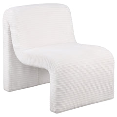 Winne Ivory Upholstered Curved Armless Accent Chair