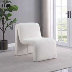 Winne Ivory Upholstered Curved Armless Accent Chair