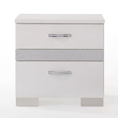 White High Gloss 3-Drawer Nightstand