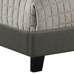 Charcoal Twin Bed with Nailhead Trim