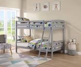 Modern Transition Bunk Bed Slat Design Assembled And Oval Nuts, Gray