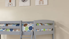 Modern Transition Bunk Bed Slat Design Assembled And Oval Nuts, Gray