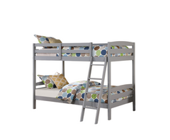 Modern Transition Bunk Bed Slat Design Assembled And Oval Nuts, Gray