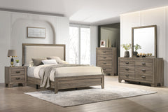 1pc Contemporary 6-Drawer Storage Dresser Metal Hardware Rustic Gray Rustic Finish Wooden Bedroom Furniture