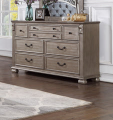Antique Silver Wooden Dresser And Mirror Bedroom Formal Antique Round Knob And Hanging Pulls Drawers