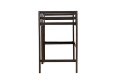 Twin High Loft Bed, Rubber Wood Loft Bed with Safety Guardrail, built-in desk, ladder,Espresso