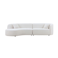 Luxury Modern Style Living Room Upholstery Curved Sofa with Chaise 2-Piece Set, Left Hand Facing Sectional, Boucle Couch, White(Same Sku:W876S00303)