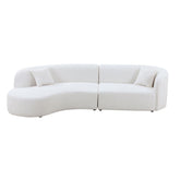Luxury Modern Style Living Room Upholstery Curved Sofa with Chaise 2-Piece Set, Left Hand Facing Sectional, Boucle Couch, White(Same Sku:W876S00303)