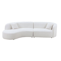 Luxury Modern Style Living Room Upholstery Curved Sofa with Chaise 2-Piece Set, Left Hand Facing Sectional, Boucle Couch, White(Same Sku:W876S00303)