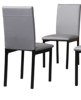 Noyes Faux Leather Seat Metal Frame Dining Chairs, Set of 4, Gray