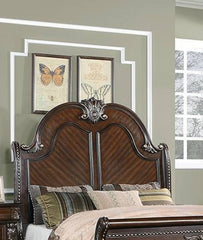 Traditional Style 1pc Queen Size Bed Panel Headboard And Footboard Brown Finish Bedroom Furniture