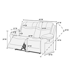 Modern Style 1pc Power Reclining Loveseat Built In USB Port Fully Upholstered Pillow Arms And Headrest Brown Finish Primary Living Room Furniture