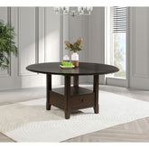 Fulton Dark Cocoa Round Dining Table with Drawer