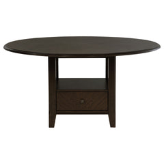 Fulton Dark Cocoa Round Dining Table with Drawer