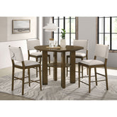 Crispin Brown 5-piece Round Counter Height Dining Room Set