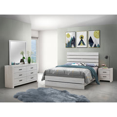 Geary White 4-piece Panel Bedroom Set with 2 Nightstands and Dresser