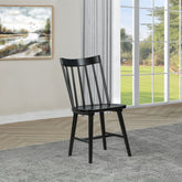Carlos Black Solid Wood Dining Side Chair (Set of 2)