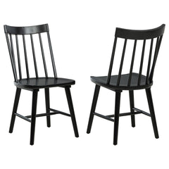 Carlos Black Solid Wood Dining Side Chair (Set of 2)