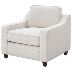 Mahaffey Beige Upholstered Sloped Track Arm Chair