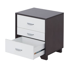 White and Black 3-drawer Rectangular Accent Table