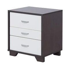 White and Black 3-drawer Rectangular Accent Table
