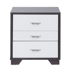 White and Black 3-drawer Rectangular Accent Table