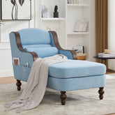 UNITED WE WIN Oversized Chaise Lounge Indoor,Fabric Single Sofa Bed with Wide Seat,Upholstered Lazy Sleeper Armchair,Reading Couch Set for Living Room,Bedroom