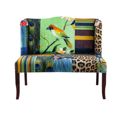 44x25x38" Vesta Bird Collage Print Settee