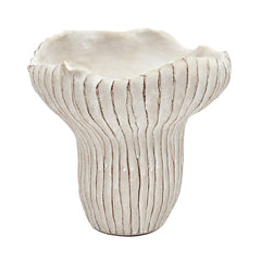 9.3x9x8.7" Sand and Cement Coral Planter with Textured Beige Finish
