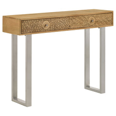 Harmony Natural and Silver 2-Drawer Console Table