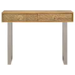 Harmony Natural and Silver 2-Drawer Console Table