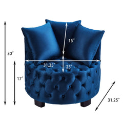 Contemporary Upholstered Tufted Leisure Chair Accent Chair,Navy