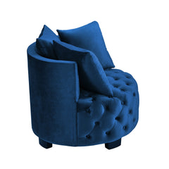 Contemporary Upholstered Tufted Leisure Chair Accent Chair,Navy