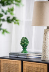 4x4x7.5" Helsa Blooming Artichoke Accent, Small-Green