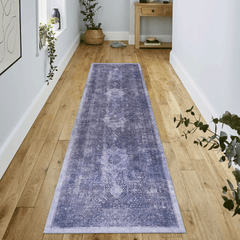 MAVAL Anthracite Washable Rug 2'6'' x 10' Runner Rug (Anthracite, 2'6'' x 10')