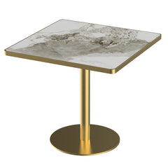 Square Modern Dinning Table 31.5 inches Bistro Table Tulip Table with Faux Marble top,Easy Assemble,Sturdy Metal Frame Diameter